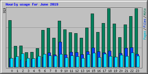 Hourly usage for June 2019