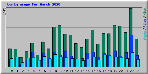 Hourly usage for March 2020
