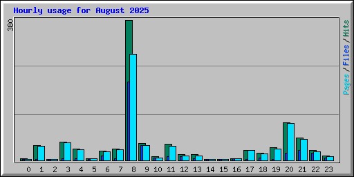Hourly usage for August 2025
