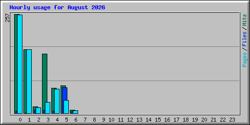 Hourly usage for August 2026